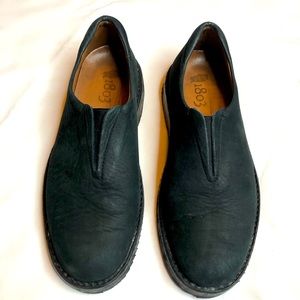 1803 black nubuck leather loafers